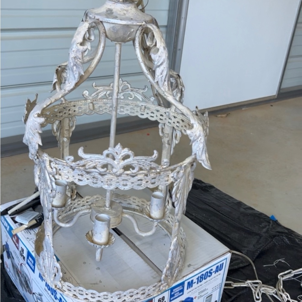 New chandelier white and sliver vintage